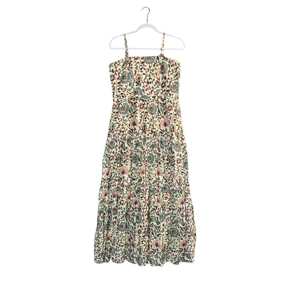 RAGA Boho Cottagecore Floral Tiered Maxi Dress Sz M India Print Fairy Romance
